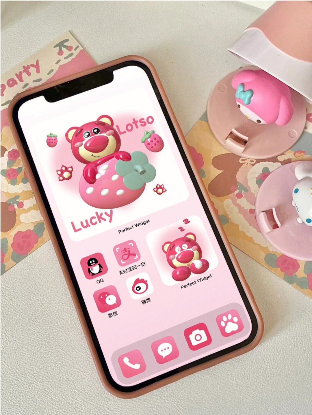 微信草莓熊主题苹果版(草莓熊iphone壁纸高清)